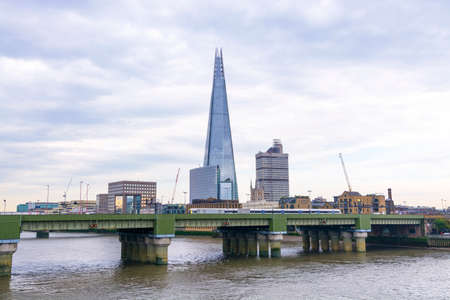 Southwark bridge and London skyline.のeditorial素材