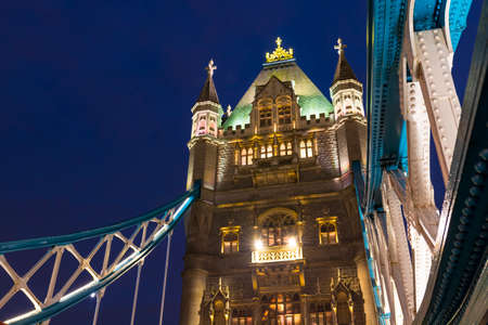 Details of Tower Bridge by night.の写真素材