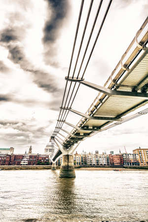 The Millenium bridge seen from below.
