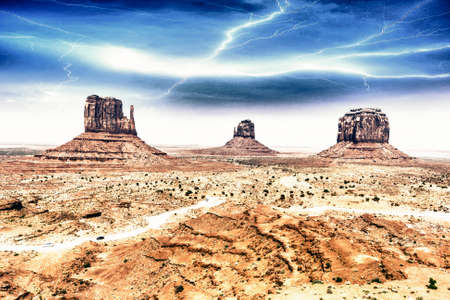 Monument Valley with beautiful sky.の写真素材