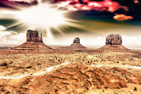 Monument Valley with beautiful sky.の写真素材
