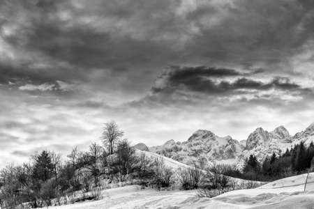 Beautiful sky over the mountain.の写真素材