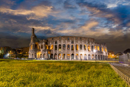 Beautiful view of Colosseum by night.の写真素材