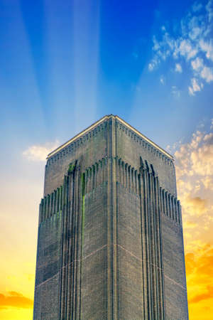 The tower of Tate Modern Museum in London.のeditorial素材