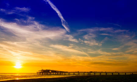 Sunset on the beach, California.の写真素材