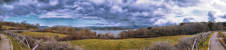 Panorama of the Lake of Bilancino, Tuscany.