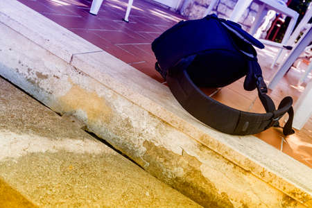 Photo bag on the floor.の写真素材