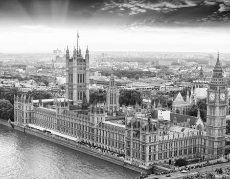 Aerial view of Westminster, London.の写真素材
