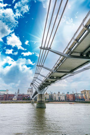 The Millenium bridge seen from below.の写真素材