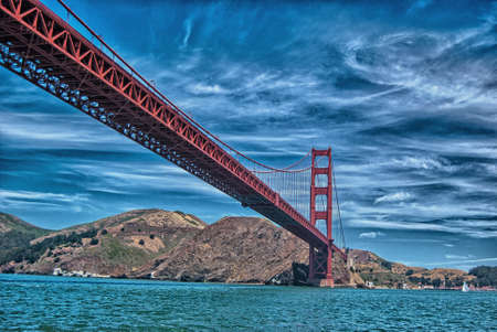 Golden Gate bridge, view from the boat, San Francisco, CA.の写真素材