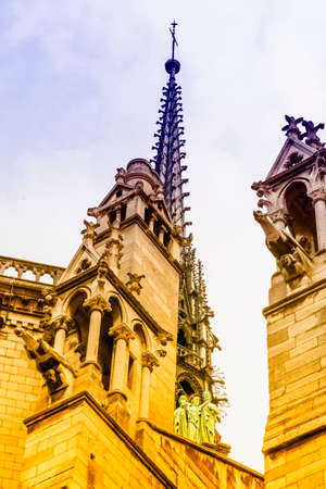 Details of Notre Dame Cathedral, Paris.の写真素材