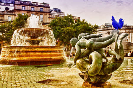 The fountain in Trafalgar Square.の写真素材