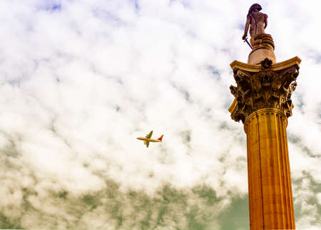 Trafalgar Square, tecnology and vintage.の写真素材