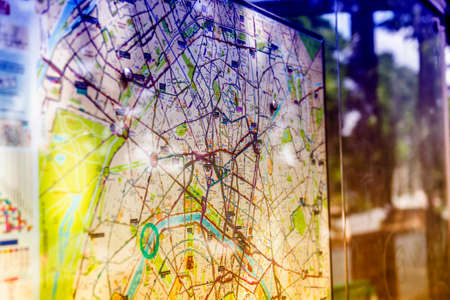 Metro map for tourist and citizien in Paris.の写真素材
