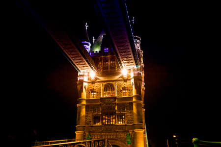 Details of Tower Bridge by night.の写真素材