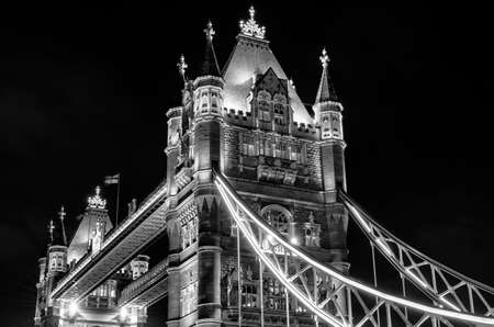 Details of Tower Bridge by night.の写真素材