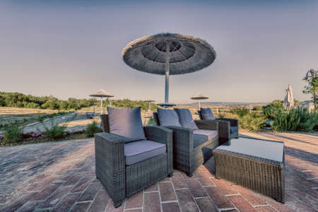 Relax area, resort, Tuscany.の写真素材