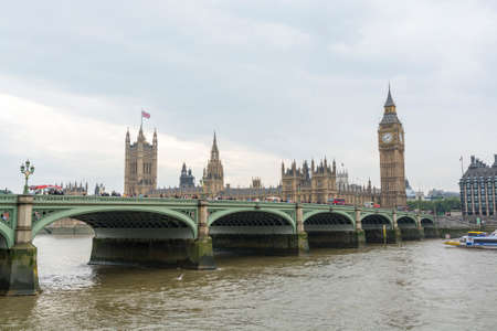 Westminster bridge and Cathedral.のeditorial素材