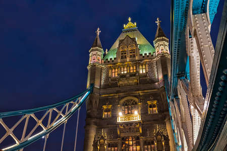 Details of Tower Bridge by night.の写真素材