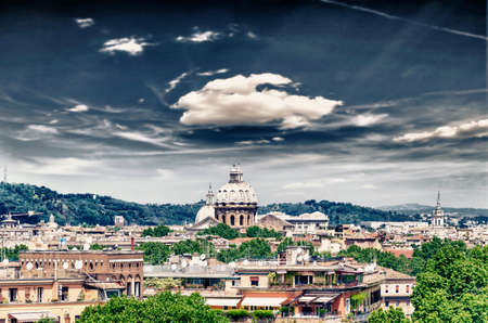 Panorama of Rome and St. Peter Basilica in Vatican.の写真素材