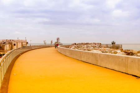 Walking in the harbor.の写真素材