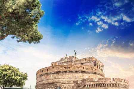 Castel St. Angelo with beautiful sky, Rome.のeditorial素材