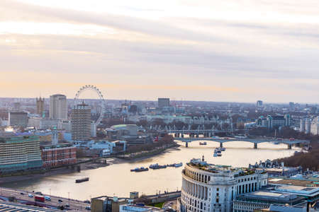 The London skyline at sunset.の写真素材