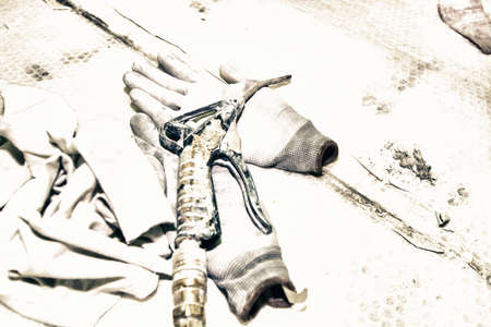 Gloves and other tools.の写真素材