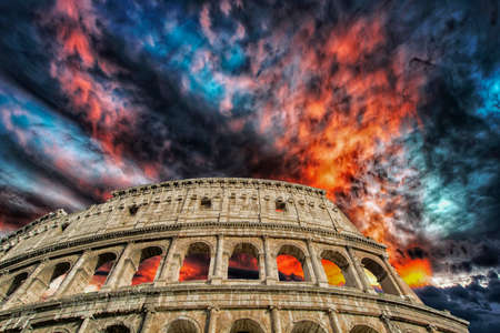 Beautiful sky above colosseum in Rome.の写真素材