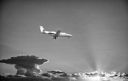 Private Jet PLane during landing.