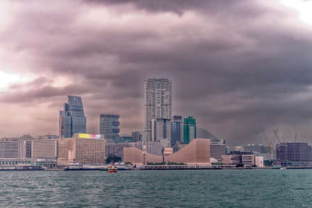 Honk Kong view from the sea.のeditorial素材