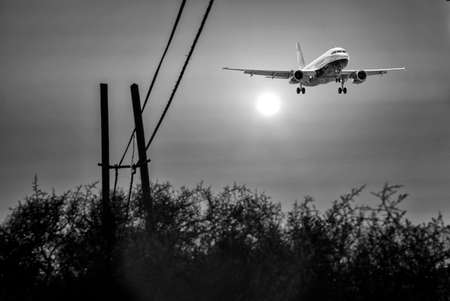 Airplane with beautiful sky.