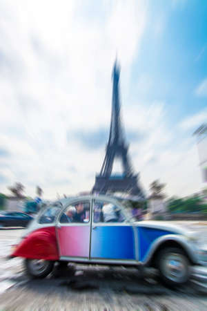 French symbols, motion blur.