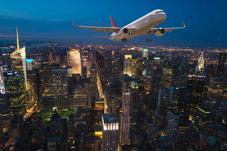 Airplane over Manhattan.