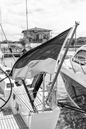 German flag on the boat.のeditorial素材