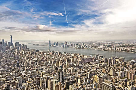 Aerial view of Manhattan's skyline.の写真素材
