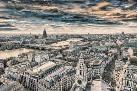 Skyline of London from St Paul's Cathedral.