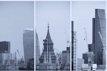 New London skyline, air view.の写真素材