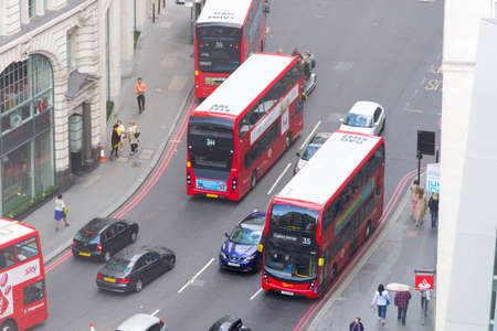 LONDON, UK - SEPT 25, 2016: London Buses on September 25, 2016 in London. As of 2012, LB serves...
