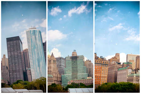 Old skyscrapers in Manhattan.の写真素材