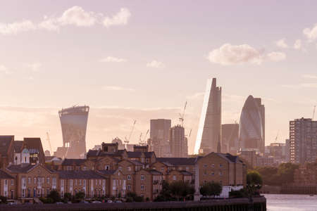 Sunset over London skyline.