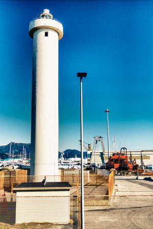 Lighthouse in  Viareggio's harbor.の写真素材