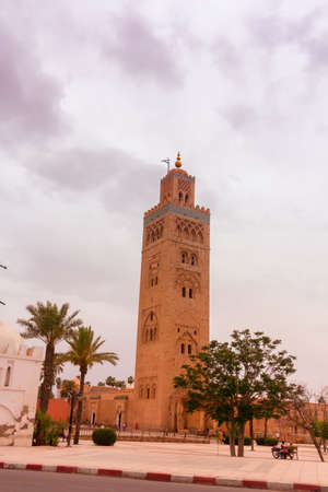 Koutoubia Mosque minaret located at Marrakech, Morocco.の写真素材