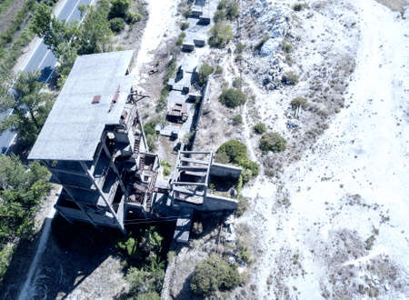 Aerial view of murble quarry in disuse.の写真素材