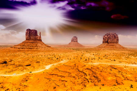 Monument Valley with beautiful sky.の写真素材