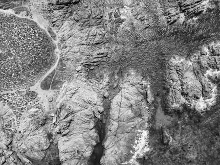 Aerial view from a drone of Costa Smeralda, Sardinia, Italy.の写真素材