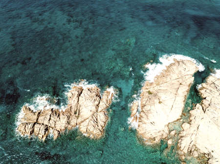 Aerial view of the rocky coast.