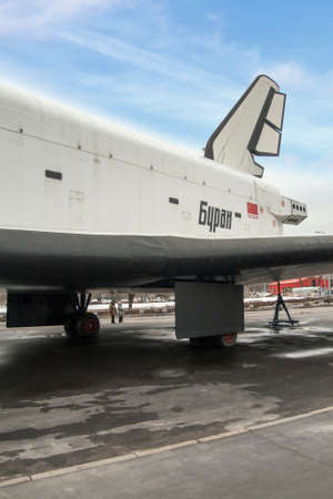MOSCOW, RUSSIA - APRIL 11, 2017: Soviet launch vehicle Buran in Moscow.のeditorial素材