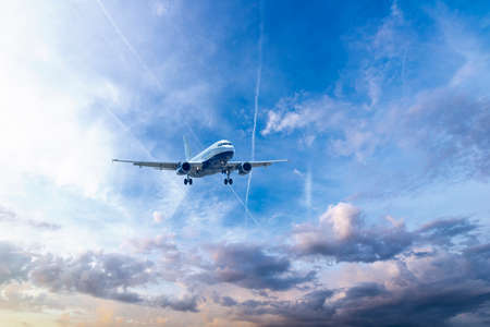 Airbus A-320 during landing.のeditorial素材