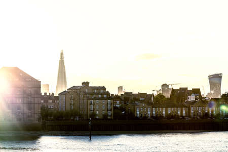 Sunset over London skyline.